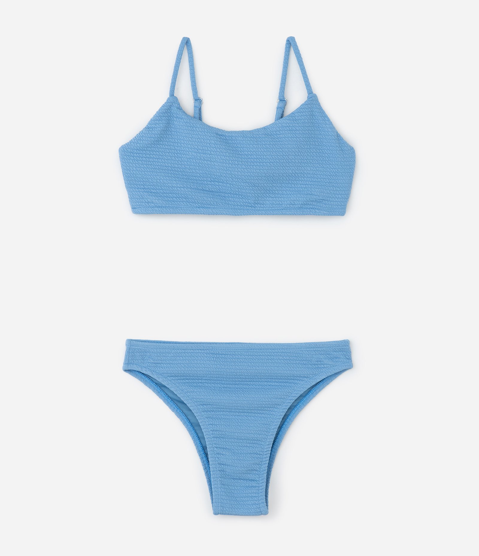 Biquíni Infantil em Microfibra com Textura - Tam  10 a 16 Anos Azul 1