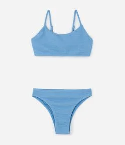 Biquíni Infantil em Microfibra com Textura - Tam  10 a 16 Anos