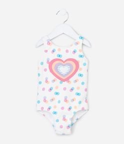 Maiô Infantil em Microfibra com Coração Bordado  - Tam 2 a 4 Anos