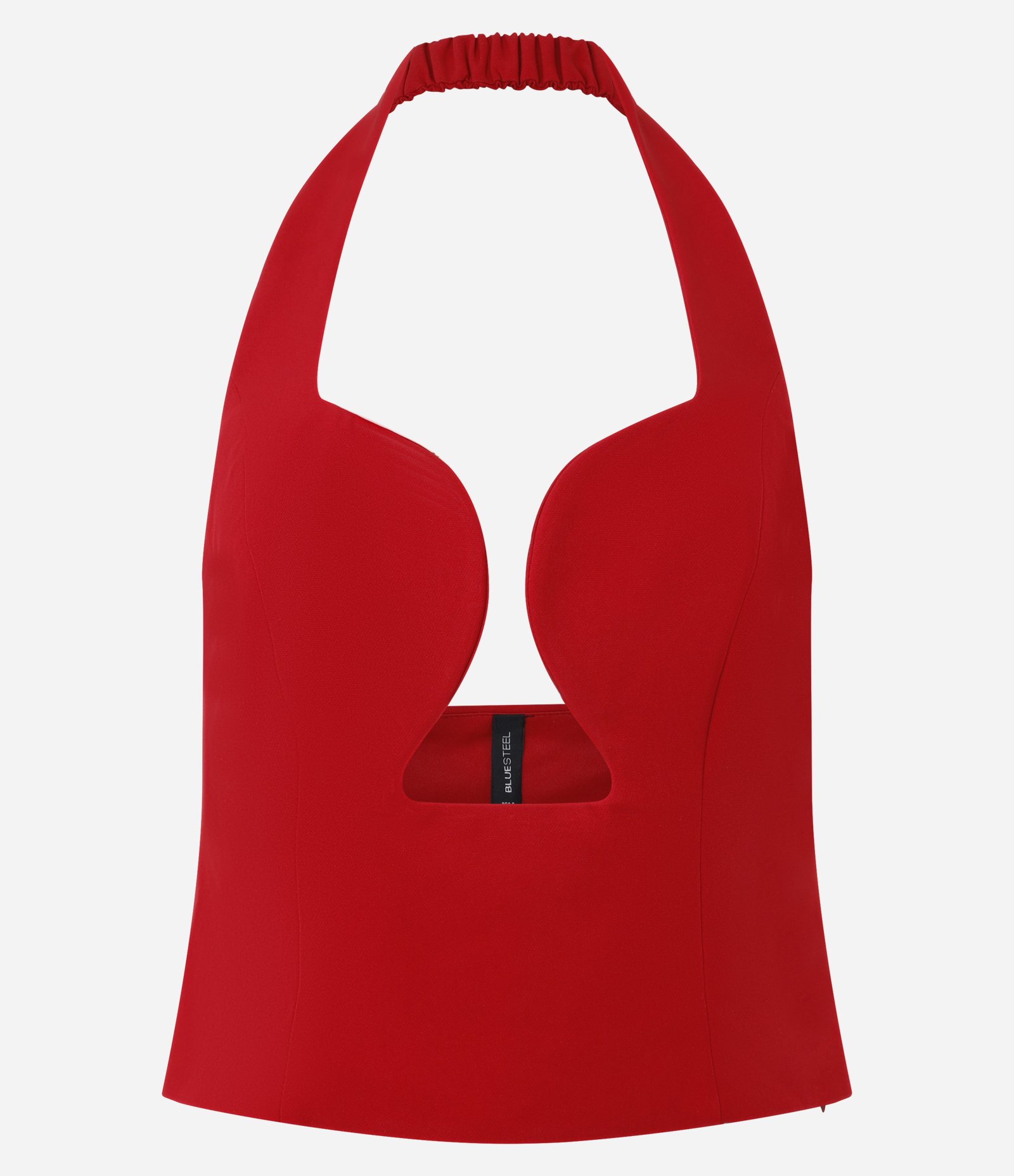 Blusa Frente Única em Alfaiataria com Decote Orgânico Vermelho 4