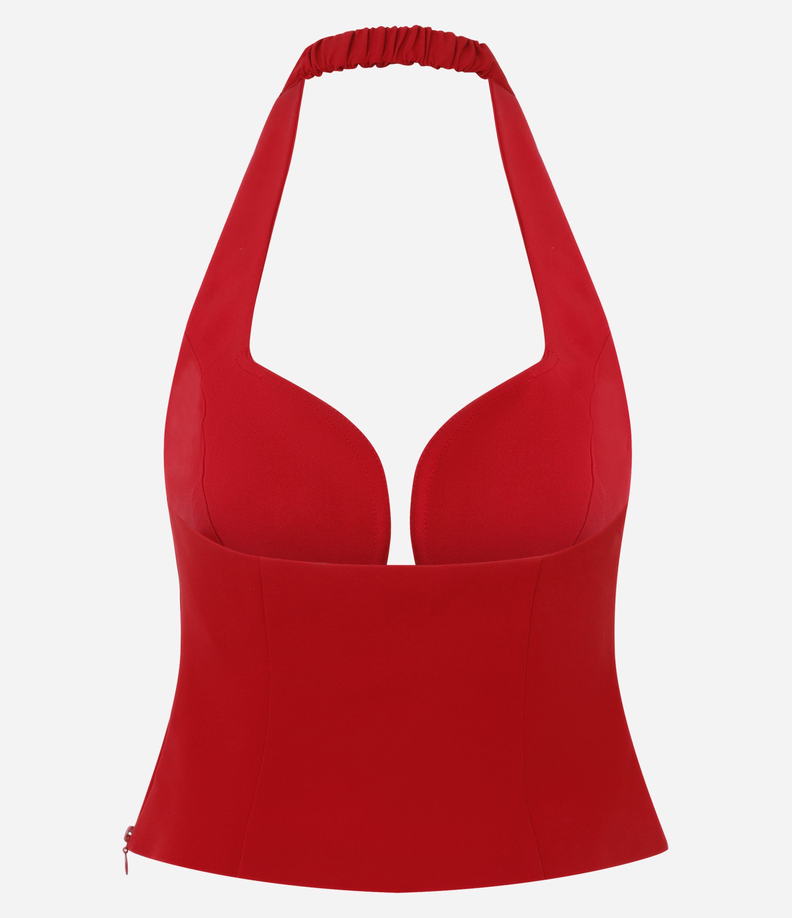 Blusa Frente Única em Alfaiataria com Decote Orgânico Vermelho 5