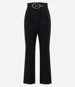 Calça Flare Alfaiataria com Cinto em Fivela