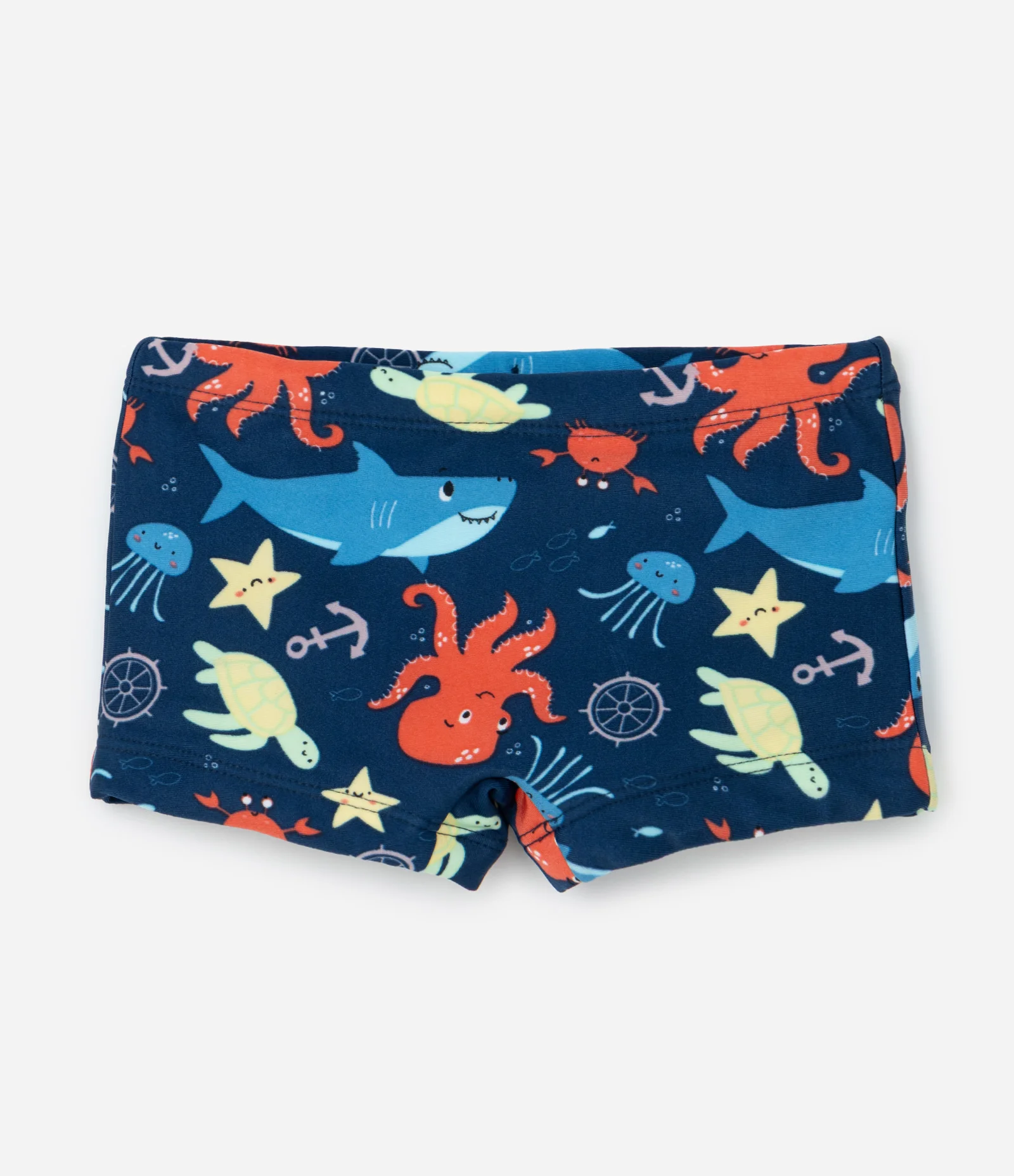 Sunga Boxer Infantil com Estampa Fundo do Mar - Tam 2 a 6 Anos Azul 1