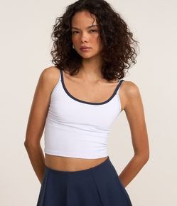 Blusa Regata em Microfibra com Viés Contrastantes