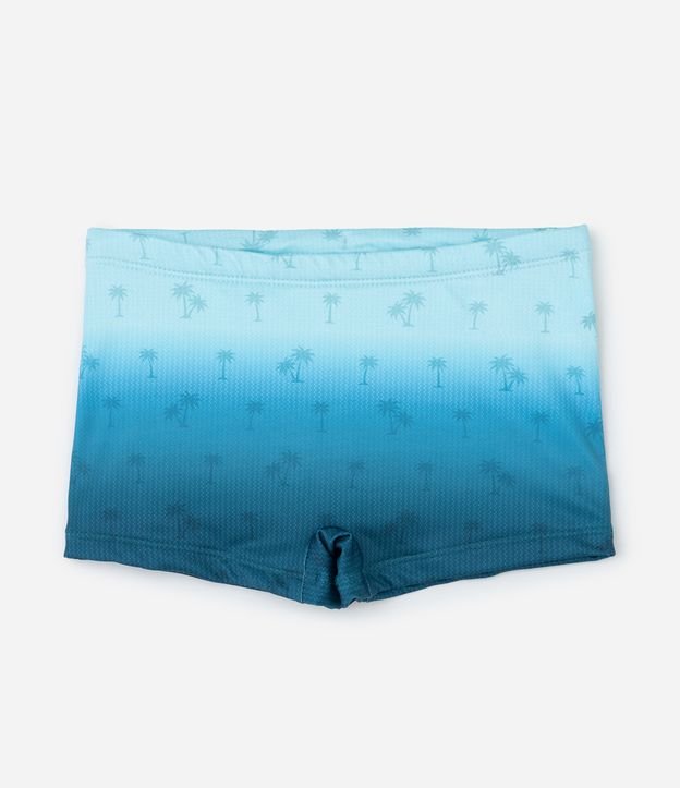 Sunga Boxer Infantil com Estampa Degradê e Coqueiros - Tam 5 a 14 Anos