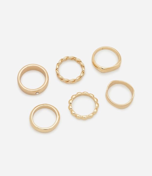 Kit 06 Anéis de Metal Diversos