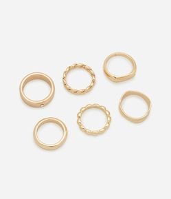 Kit 06 Anéis de Metal Diversos