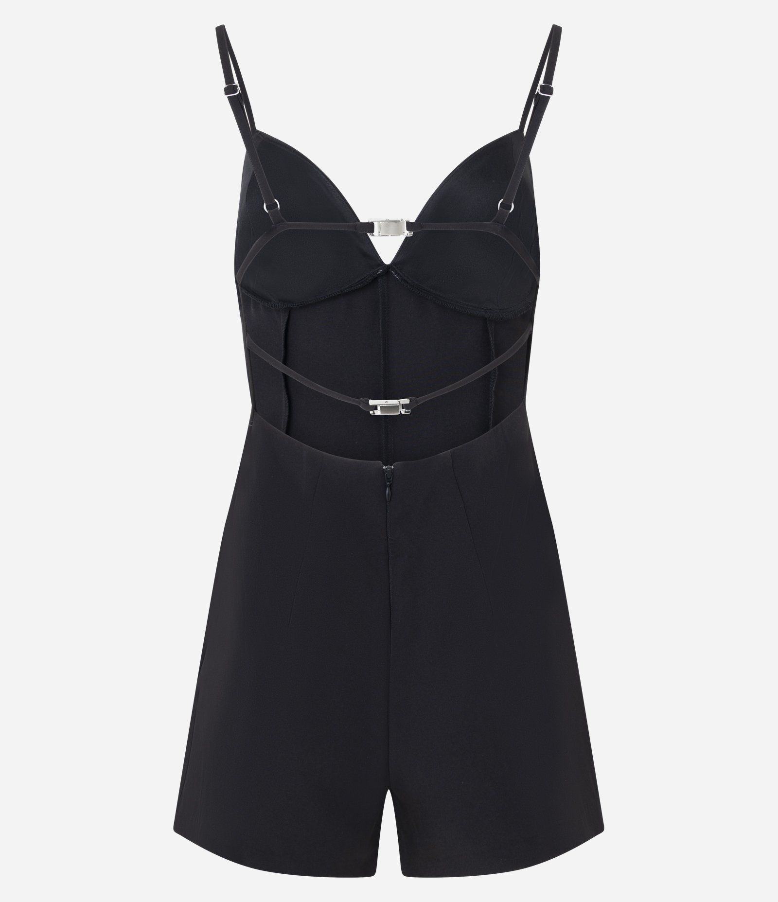 Macaquinho em Alfaiataria com Decote V e Detalhe nas Costas Preto 2