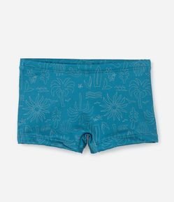 Sunga Infantil Boxer com Estampa Fundo do Mar - Tam 5 a 14 Anos