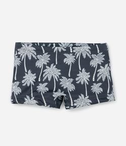 Sunga Boxer Infantil com Estampa de Coqueiros - Tam 5 a 14 Anos