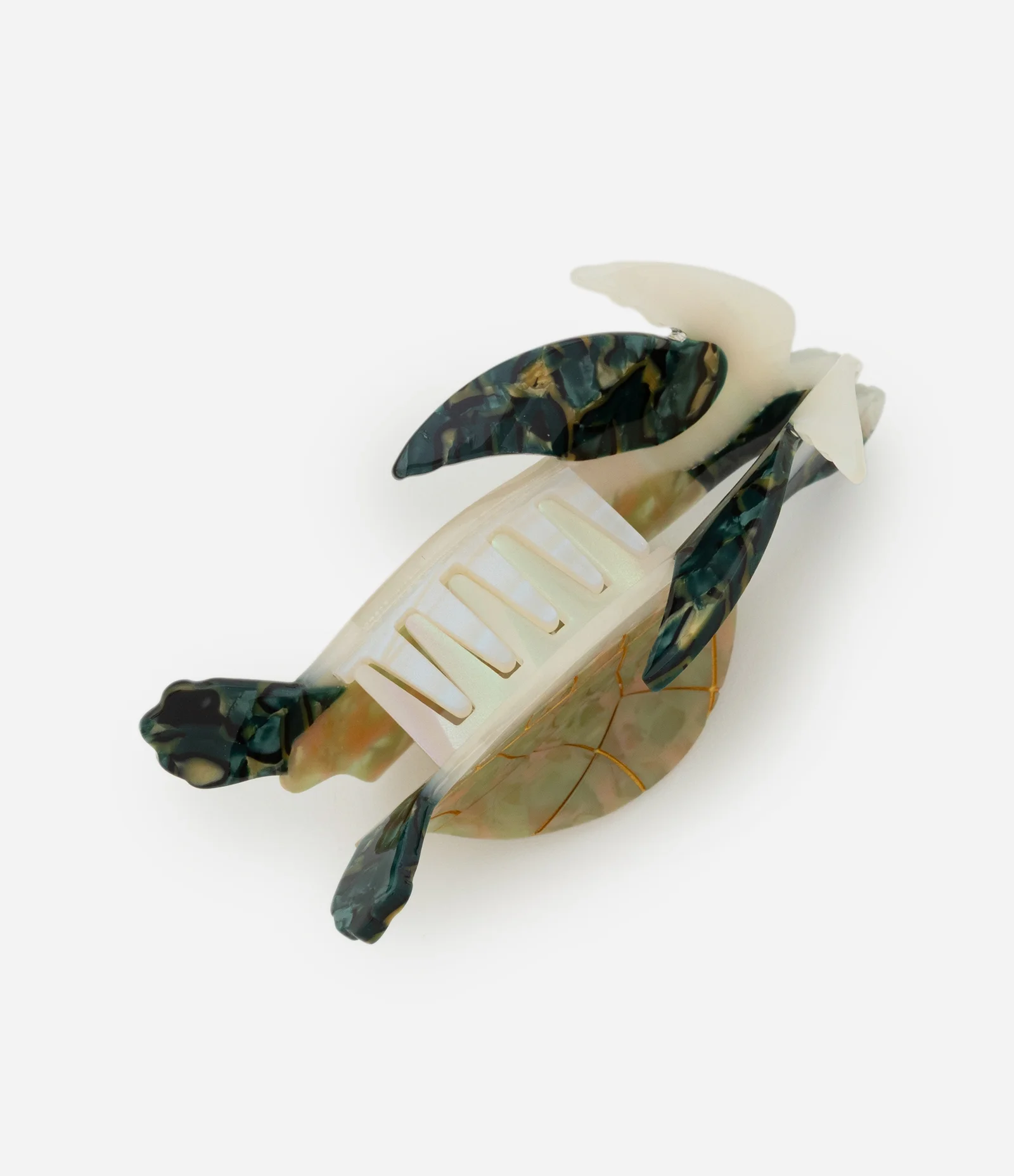 Piranha de Cabelo Formato de Tartaruga Verde 2