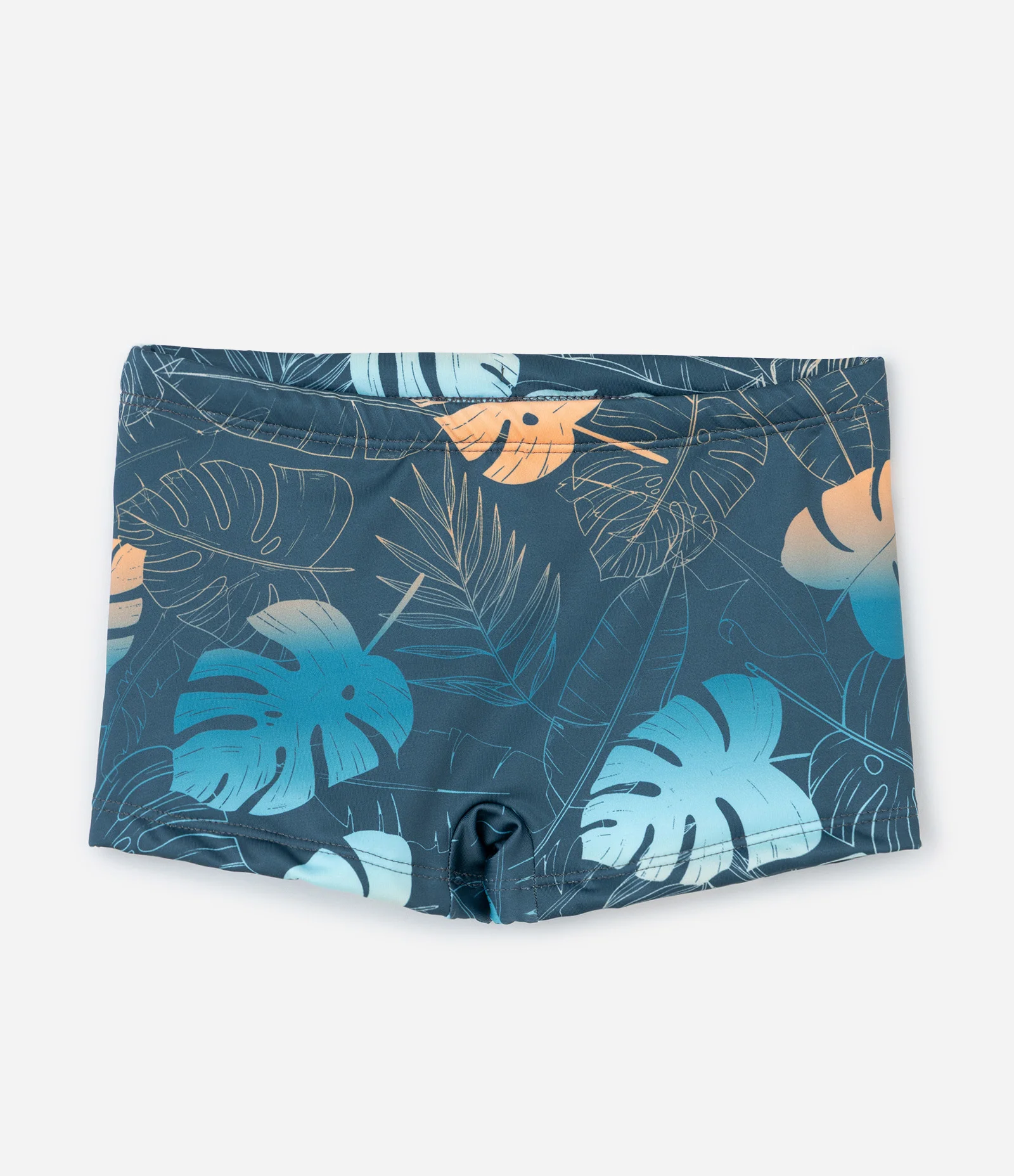 Sunga Boxer Infantil com Estampa de Folhagens - Tam 5 a 14 Anos Azul 1