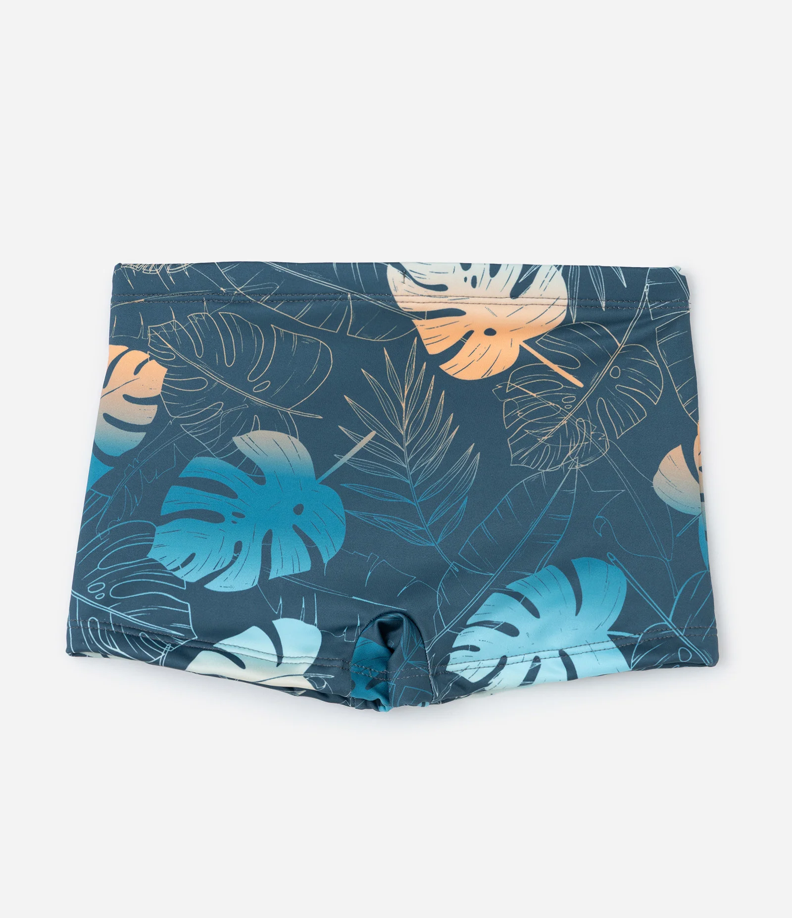 Sunga Boxer Infantil com Estampa de Folhagens - Tam 5 a 14 Anos Azul 2