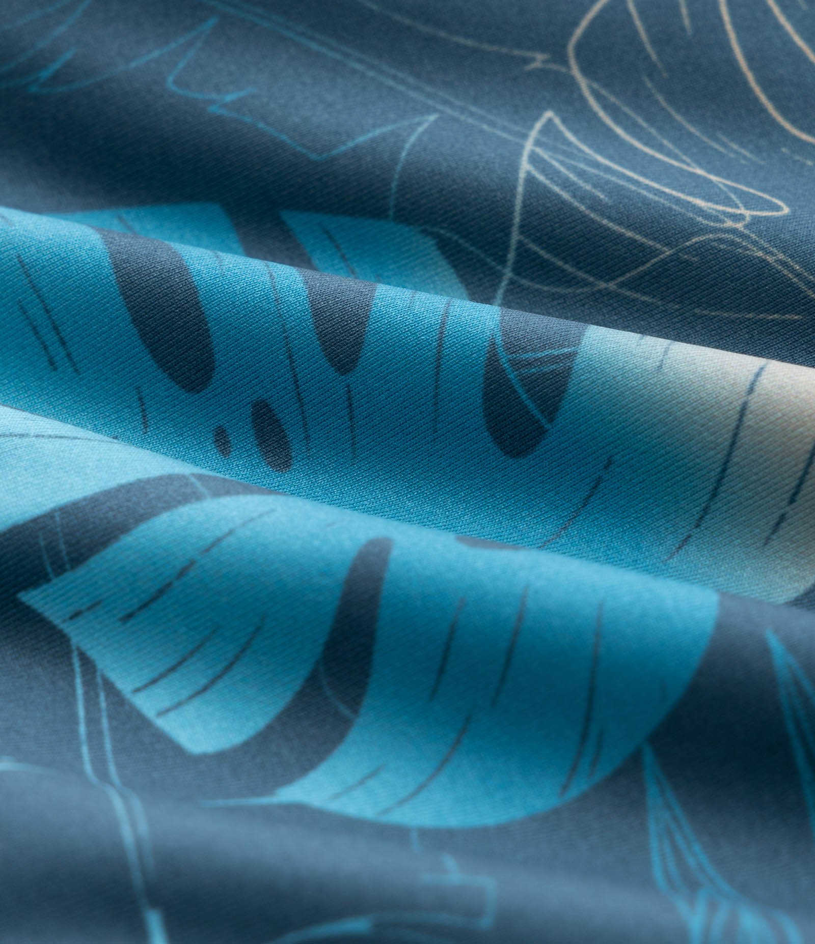 Sunga Boxer Infantil com Estampa de Folhagens - Tam 5 a 14 Anos Azul 3