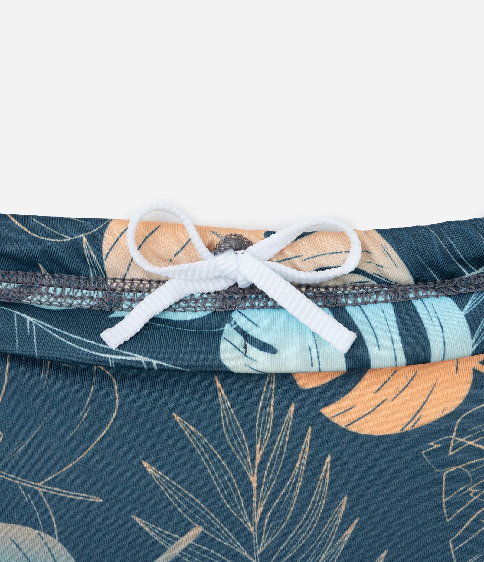 Sunga Boxer Infantil com Estampa de Folhagens - Tam 5 a 14 Anos Azul 4