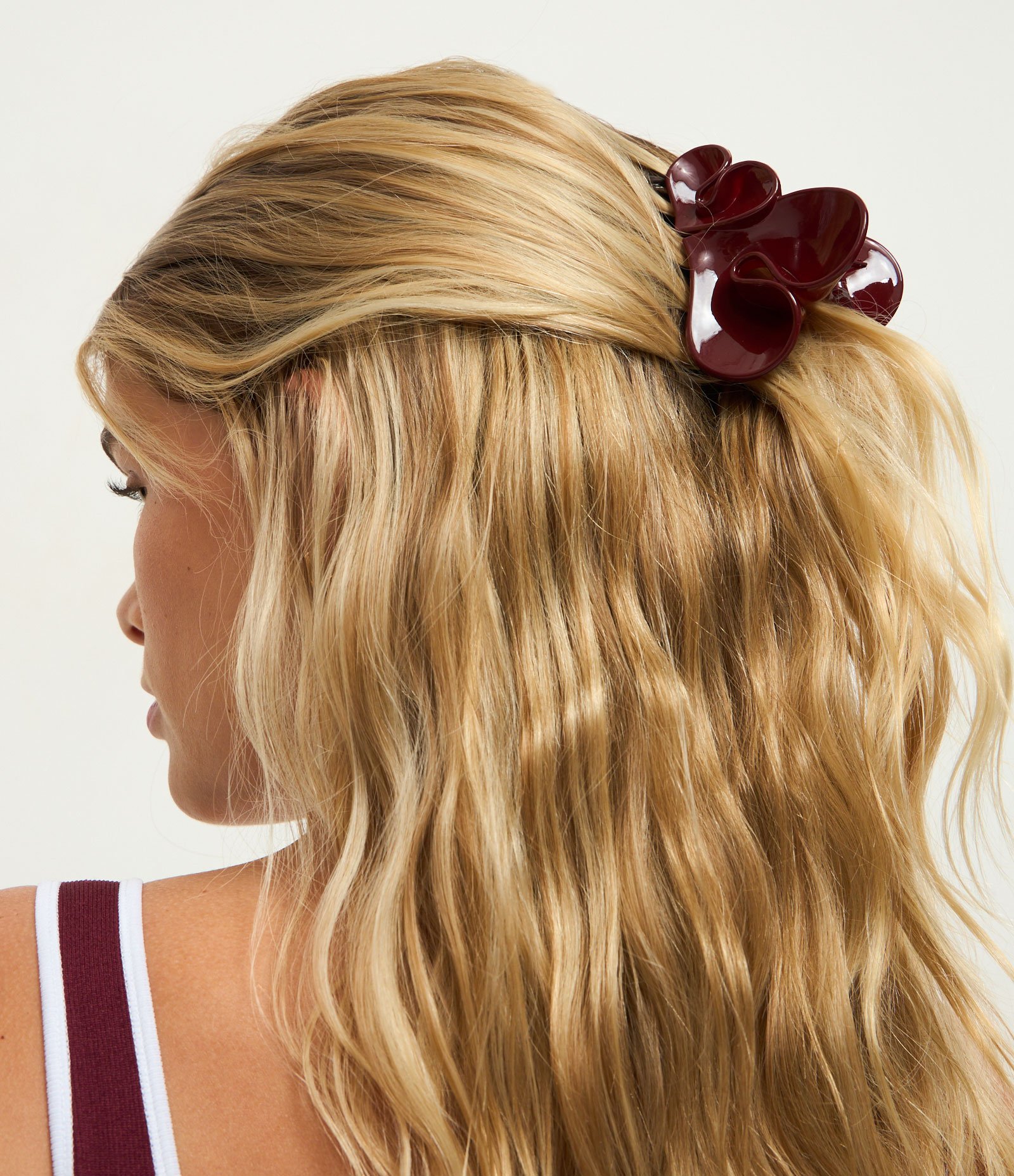 Piranha de Cabelo em Formato de Coração Duplo Vermelho 1