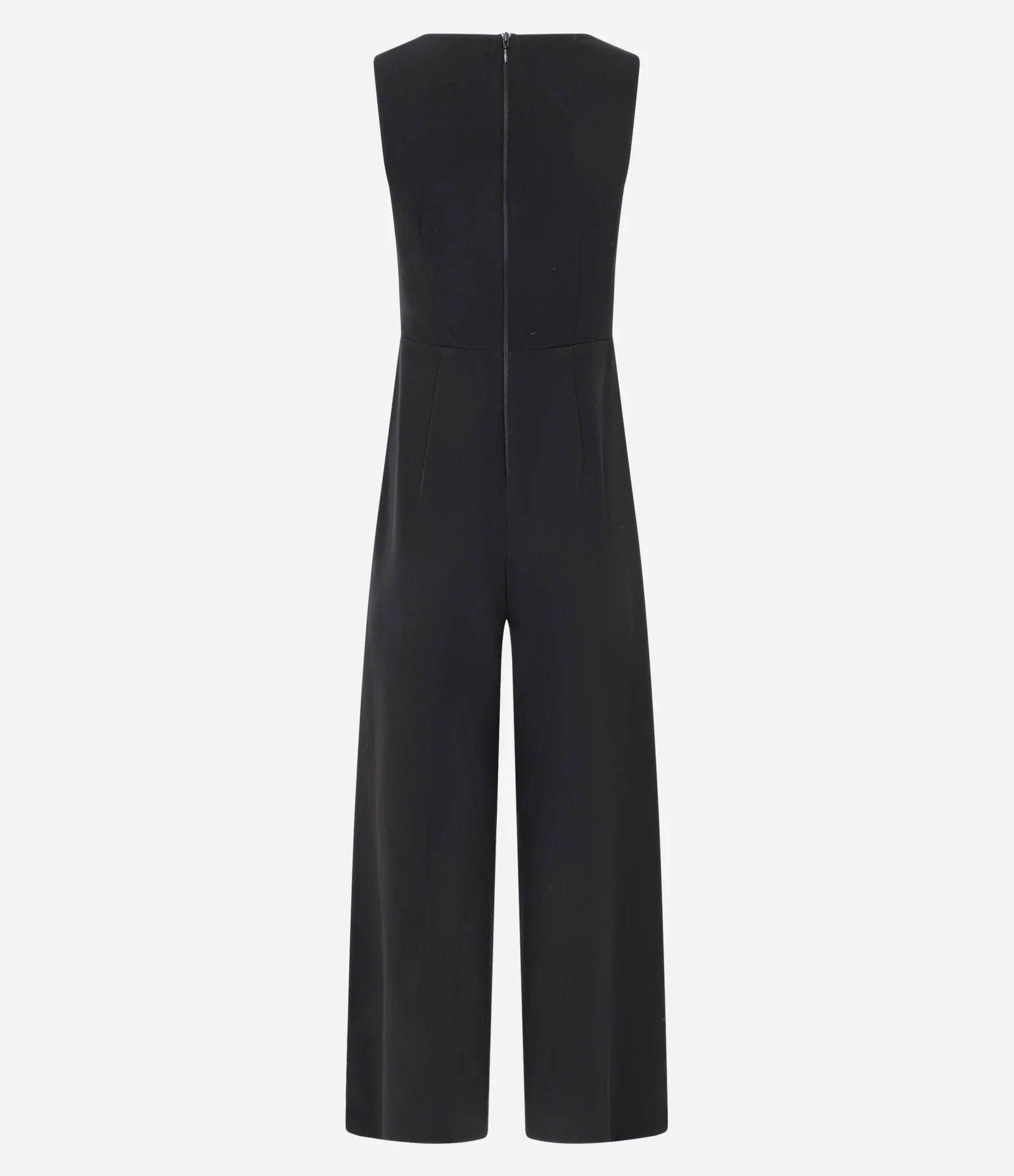 Macacão Pantalona em Alfaiataria com Recorte Frontal Preto 6