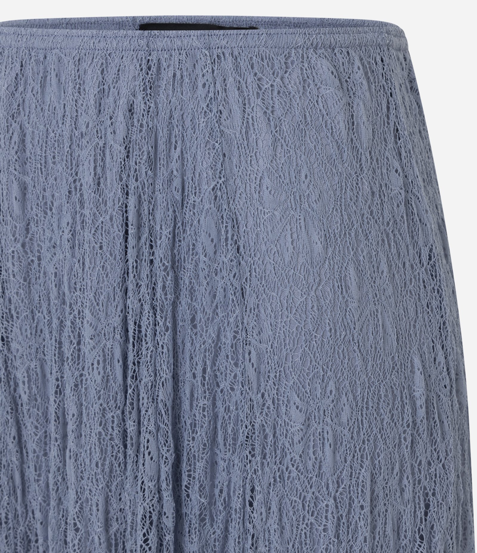 Saia Evasê New Midi em Renda com Forro Azul Acinzentado 7