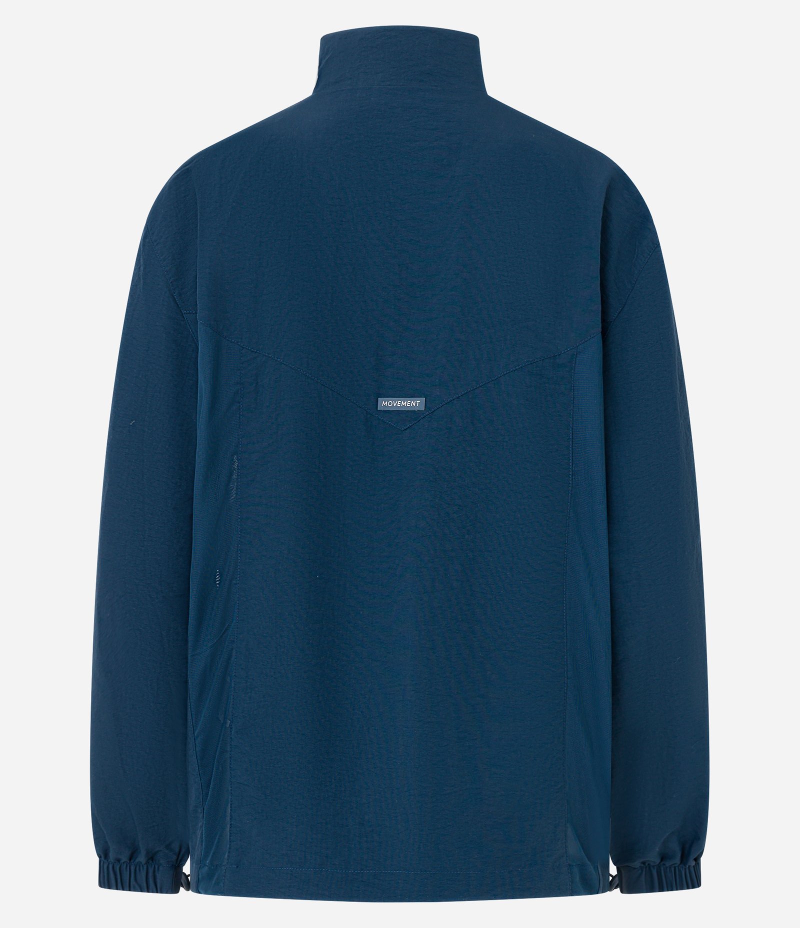 Jaqueta Corta Vendo Esportiva com Gola Alta e Recortes de Tule Azul 8