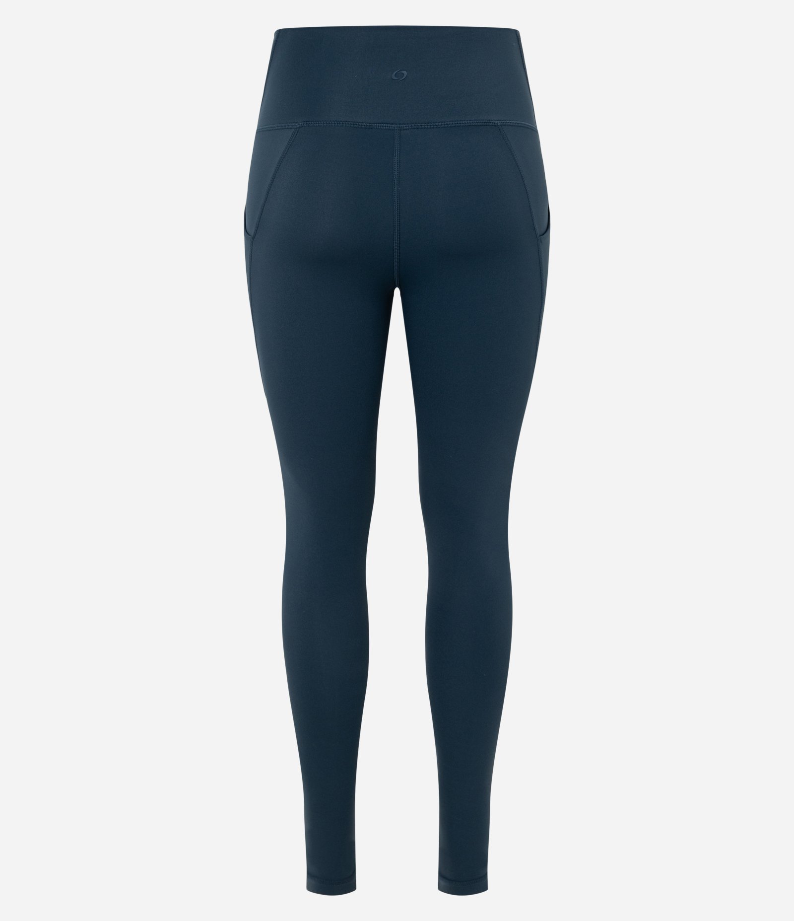 Calca Legging Esportiva em Microfibra com Bolsos Azul Escuro 6