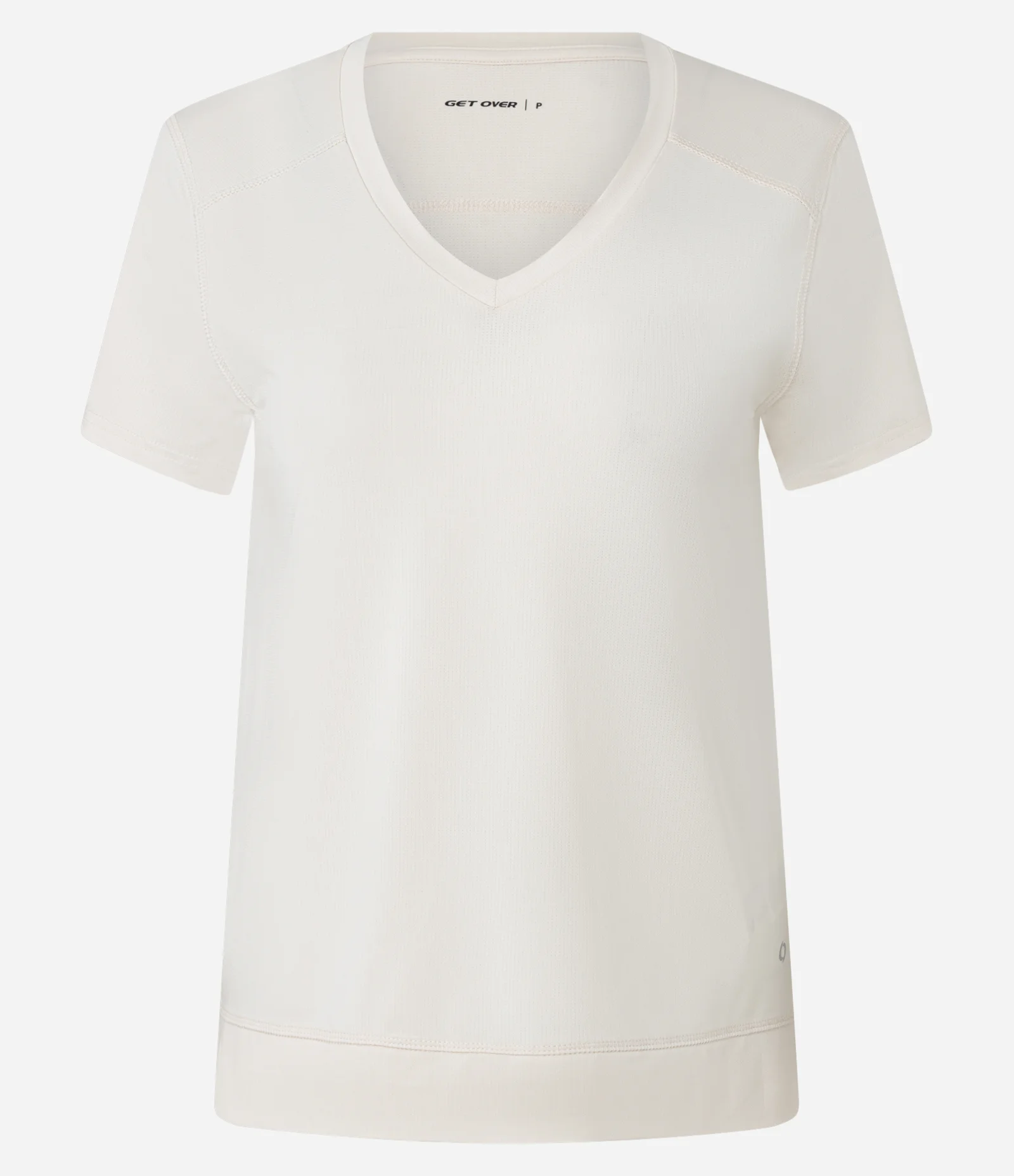 Camiseta Esportiva em Microfibra Furadinha com Barra Mullet Off White 5