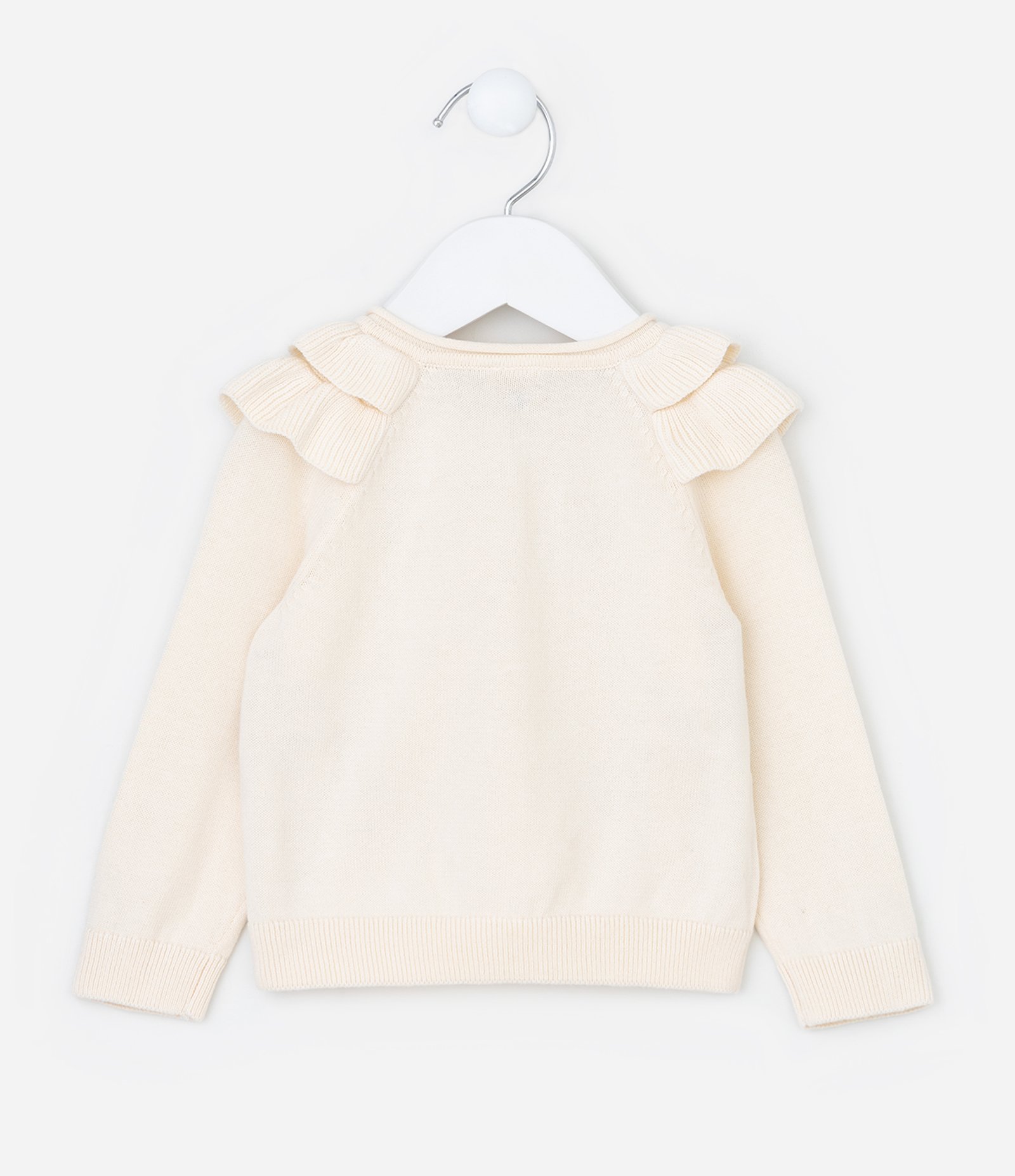 Cardigan Infantil em Algodão com Cereja Bordado - TAM 0 A 18 meses Creme 2
