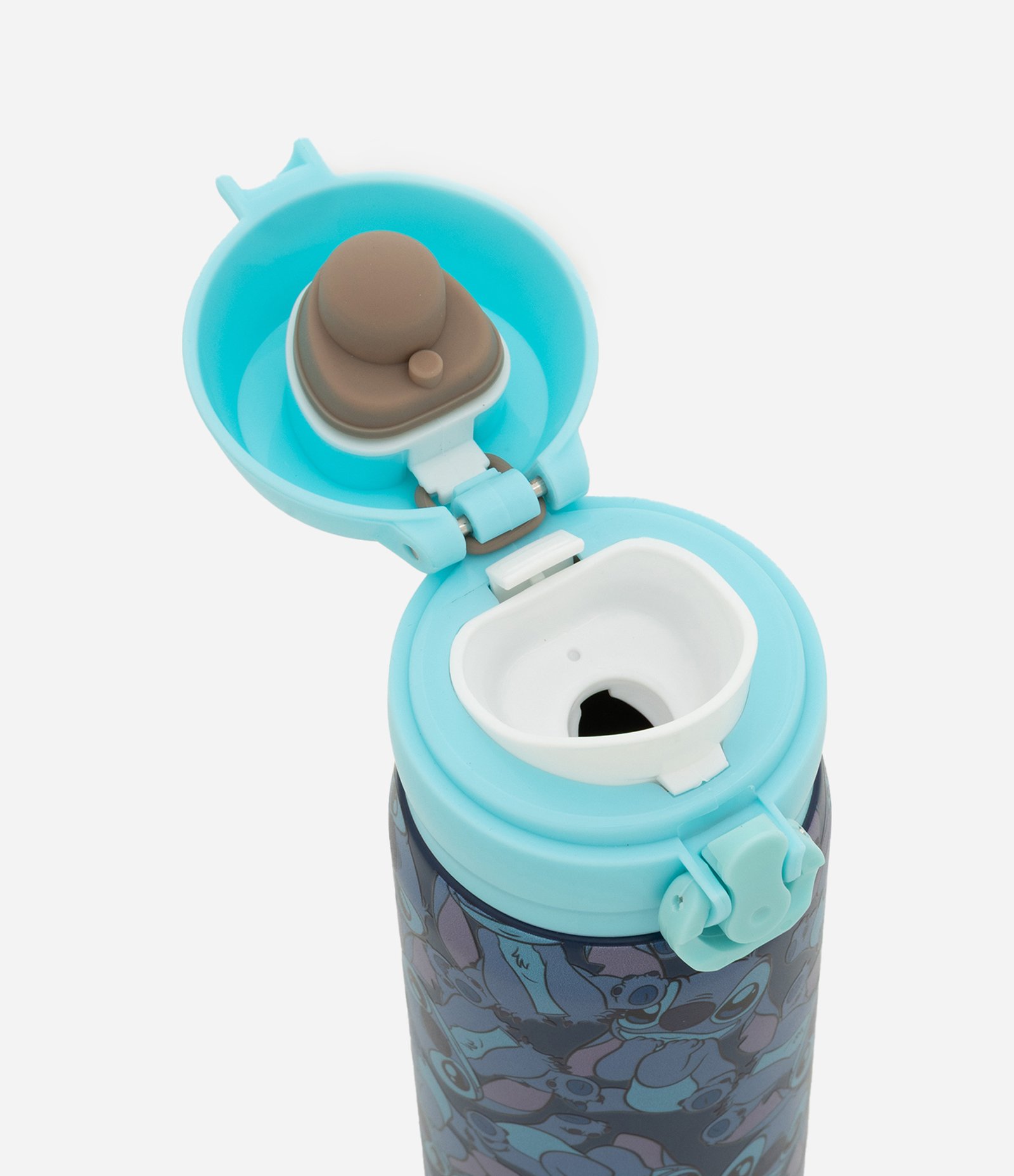 Garrafa Térmica com Tampa de Botão Estampa do Stitch 450ml Azul 2