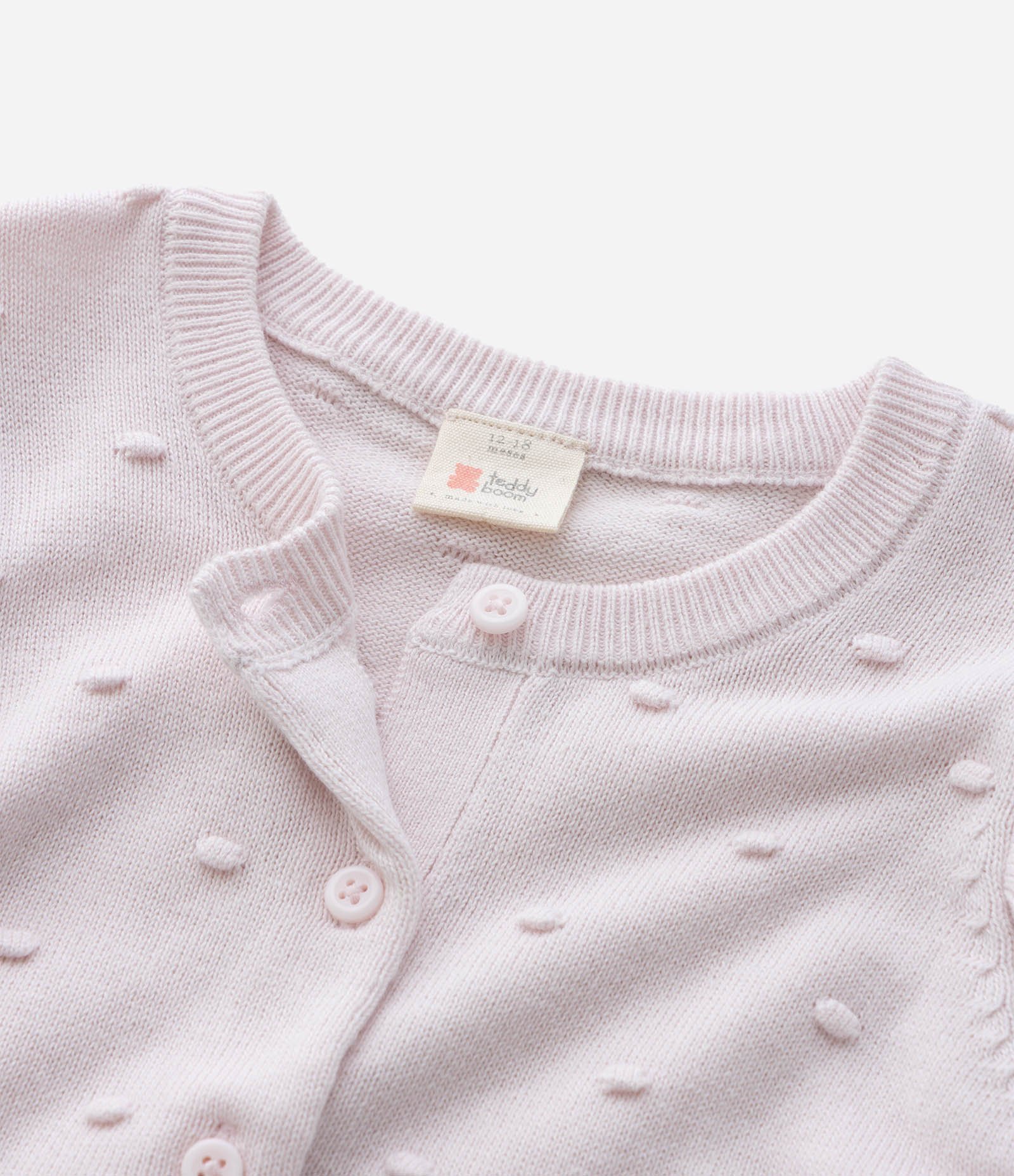 Cardigan Infantil em Efeito Tricô com Babado Texturizado – Tam RN a 18 Meses Lilás Claro 4