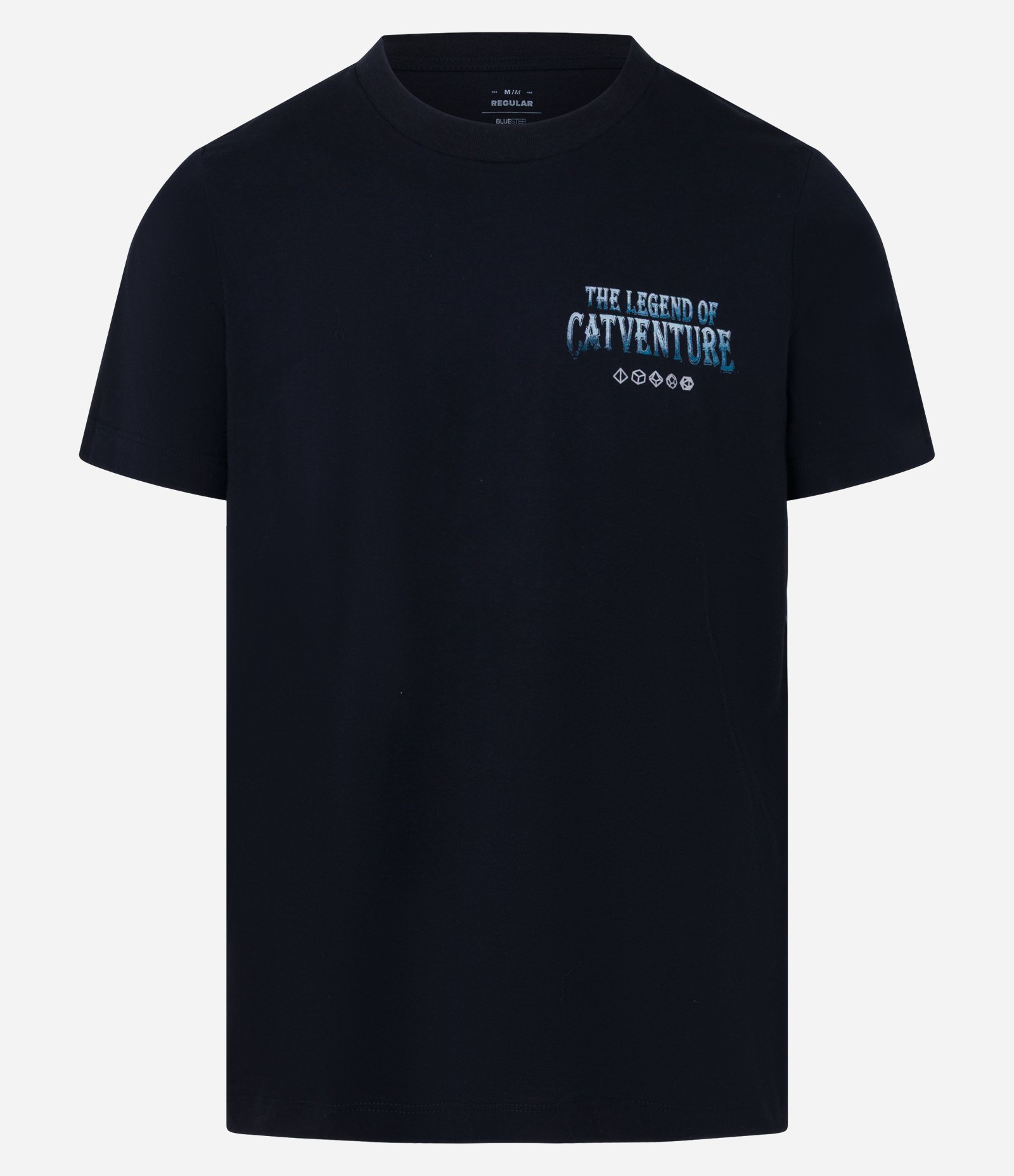 Camiseta Regular em Algodão com Estampa Lettering The Legend Of Catventure Preto 6