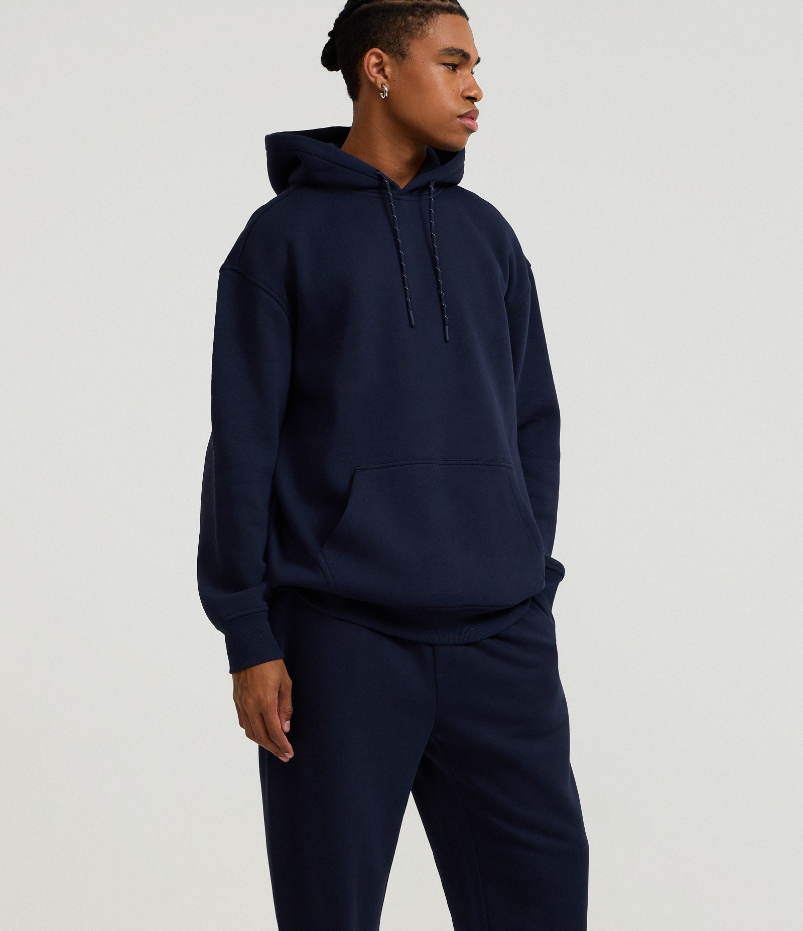 Calça Jogger em Moletom com Cós Elástico e Cordão Azul 3