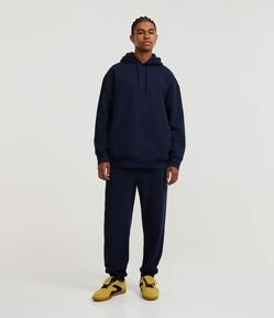 Calça Jogger em Moletom com Cós Elástico e Cordão