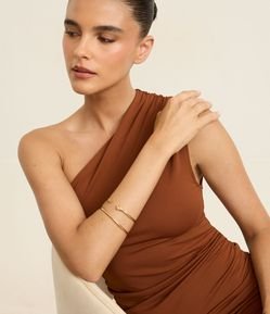 Kit 02 Braceletes Rígidos Fechado e Aberto com Finalizador de Pedra