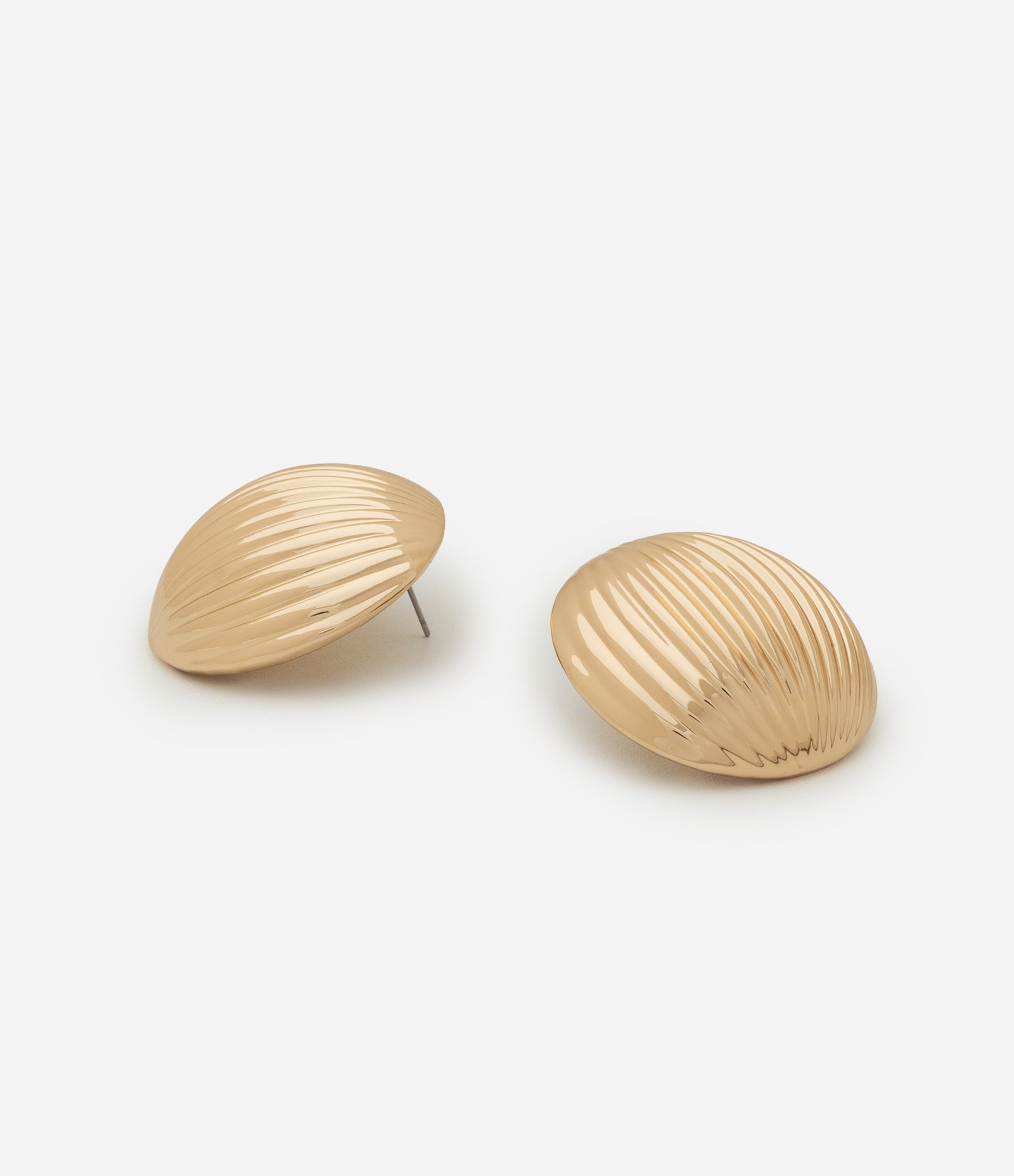 Brinco Botão com Texturas Dourado-AC 3