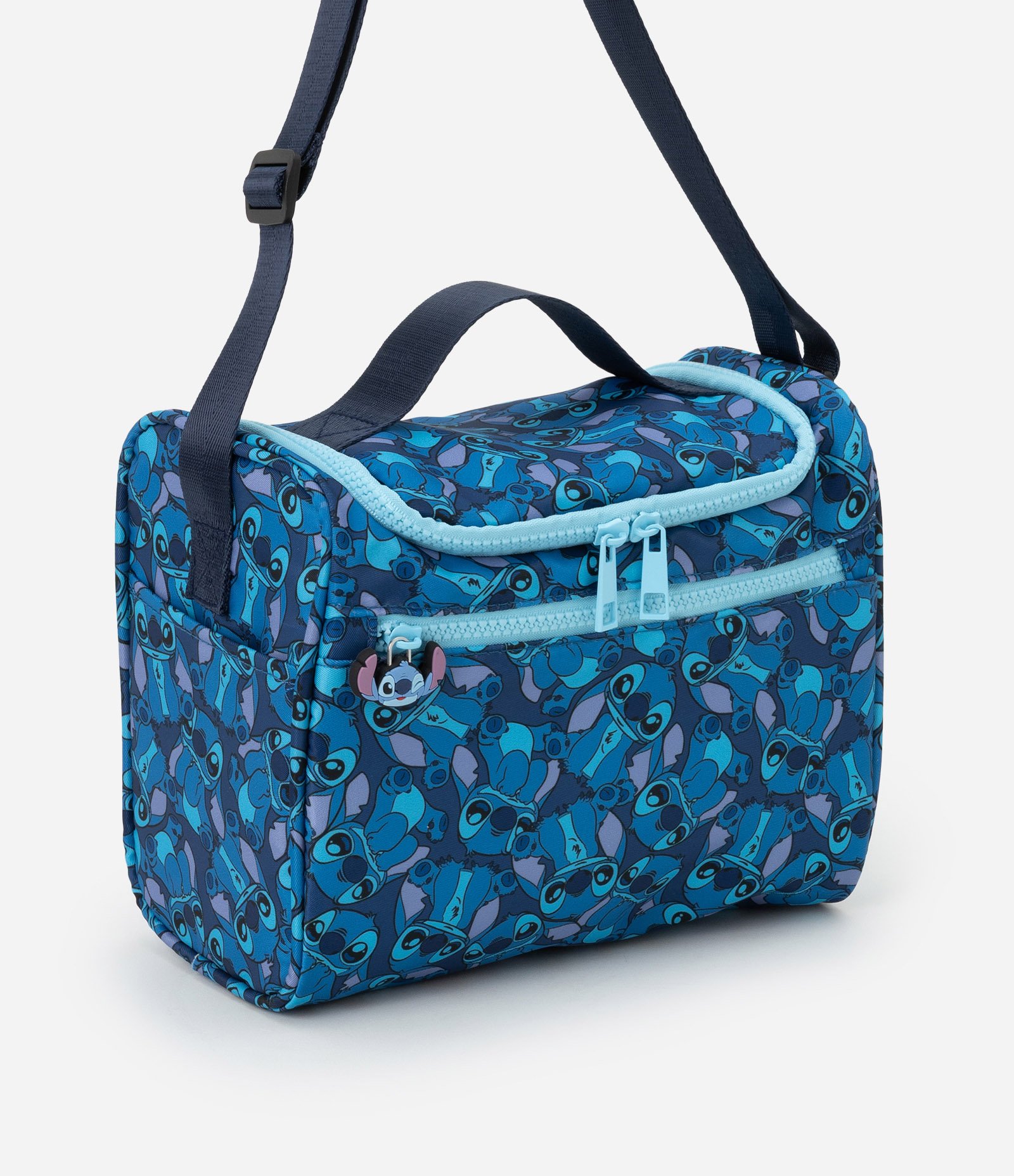 Lancheira Térmica com Estampa Stitch e Alça Ajustável Azul 1