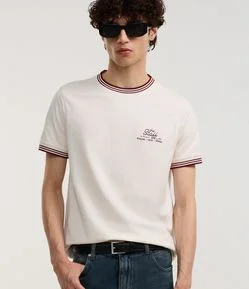 Camiseta Baby Tee em Algodão com Estampa Lettering The Staff