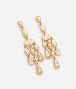 Brinco Médio com Franja em Esferas Marteladas