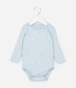 Body Infantil Canelado com Mini Ícones do Céu – Tam RN a 18 Meses