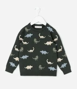 Casaco Infantil com Estampa de Dinossauros – Tam 1 a 5/6 Anos