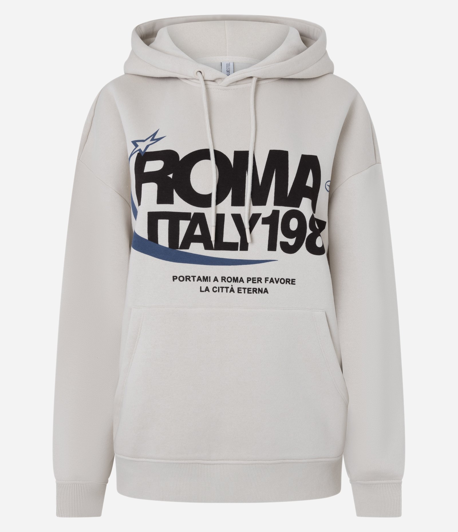 Blusão Moletom com Felpa Oversized e Estampa College Bege 5