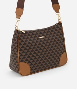 Bolsa Postman Média com Estampa Triangular