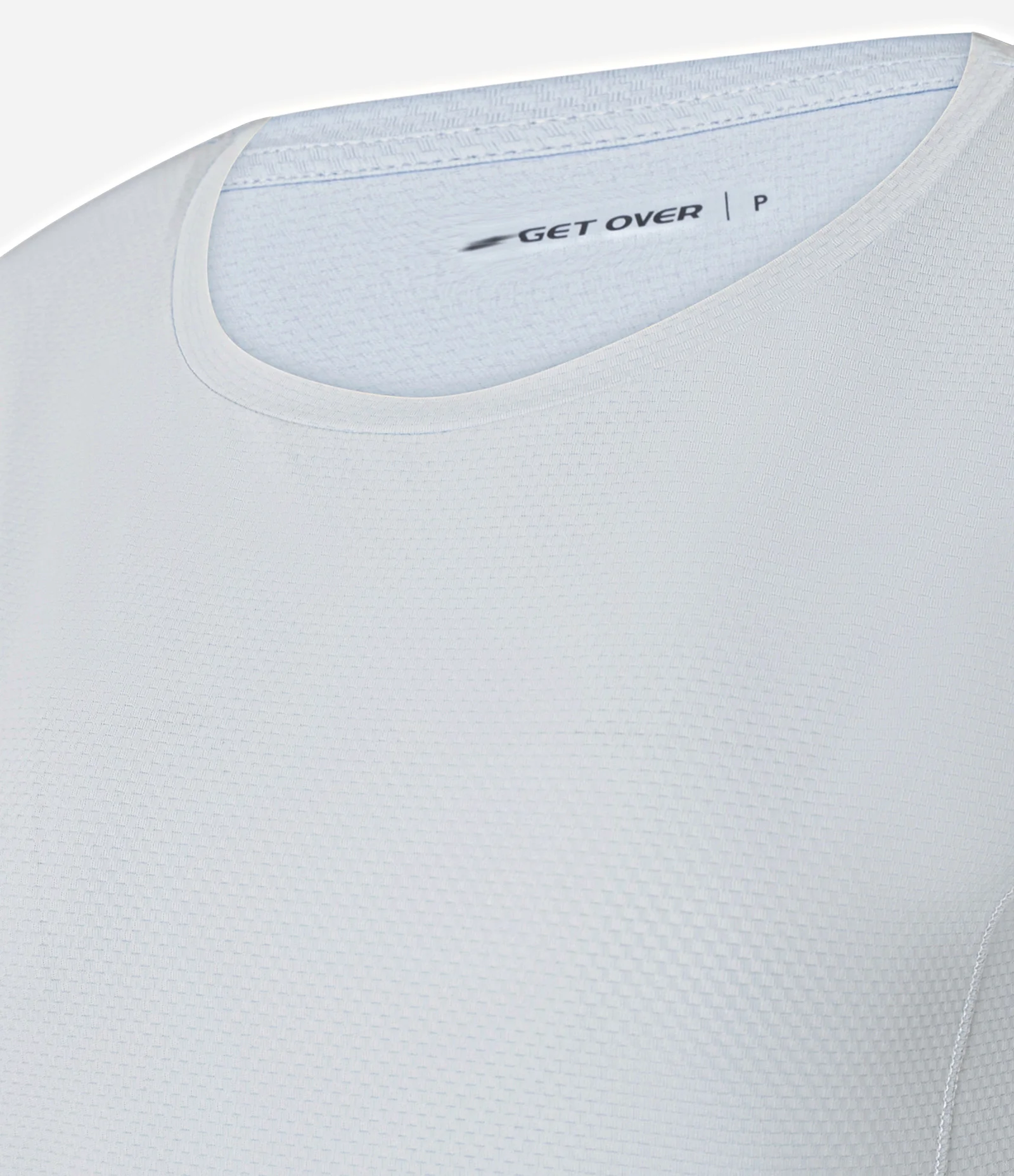 Camiseta Esportiva em Microfibra Texturizada Azul Claro 2