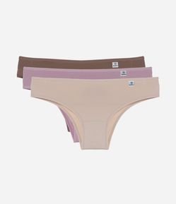 Kit 03 Calcinhas Biquíni em Microfibra Delrio