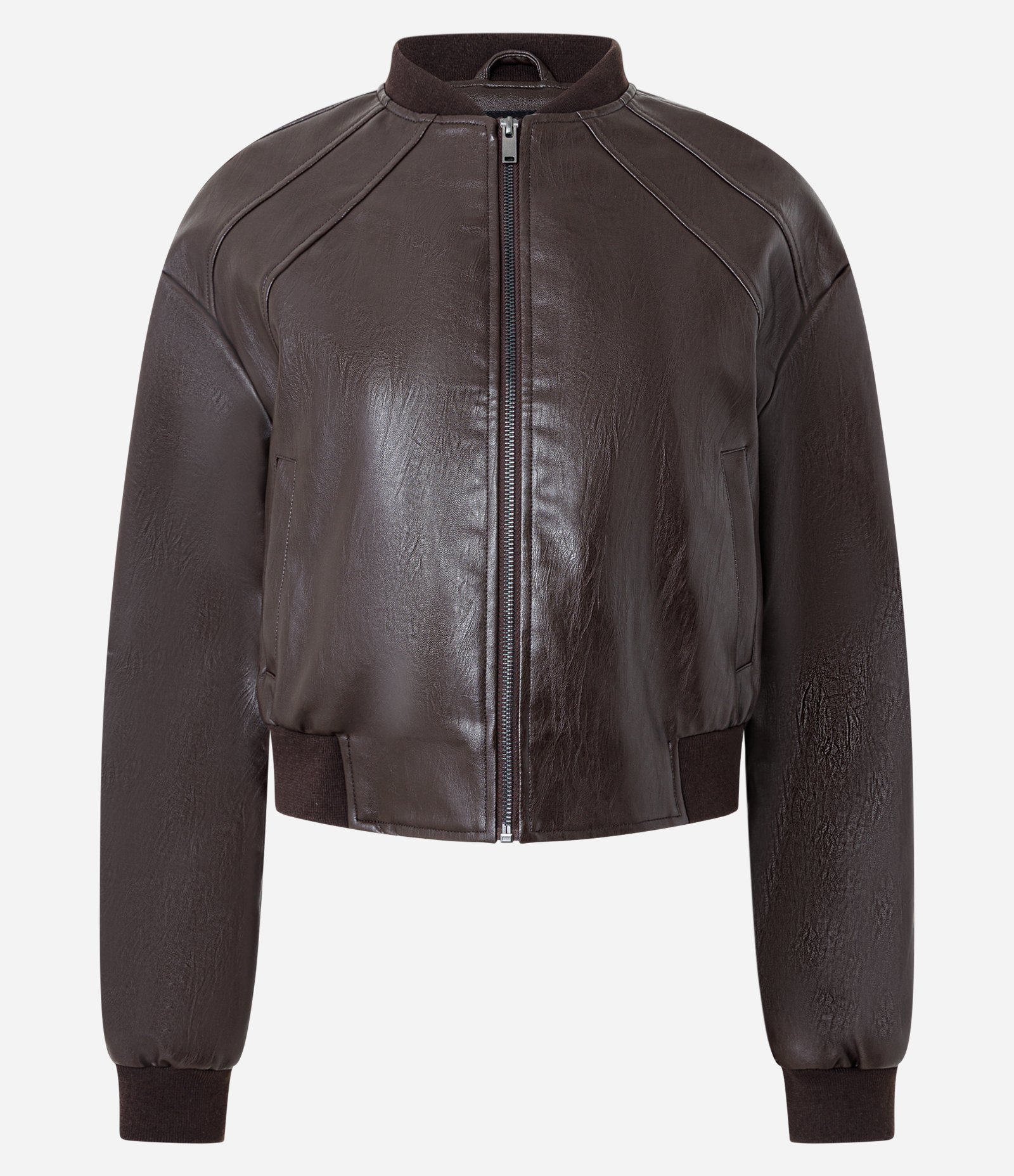 Jaqueta Bomber em PU com Golinha Alta Marrom 7