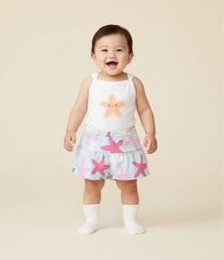 Conjunto Infantil em Cotton com Estampa de Estrela - Tam 0 a 18 Meses