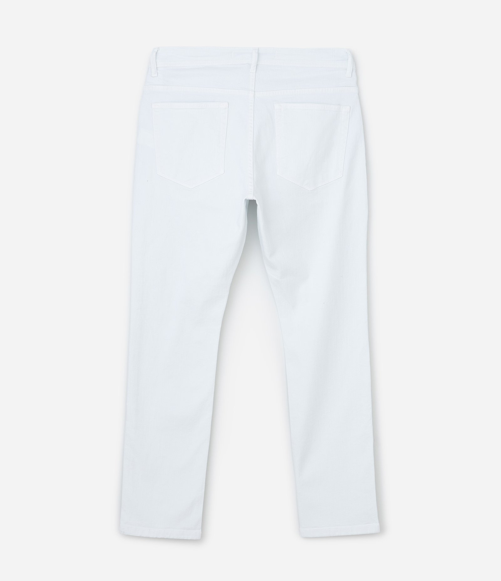 Calça Skinny Cropped em Sarja com Bolsos Branco 6