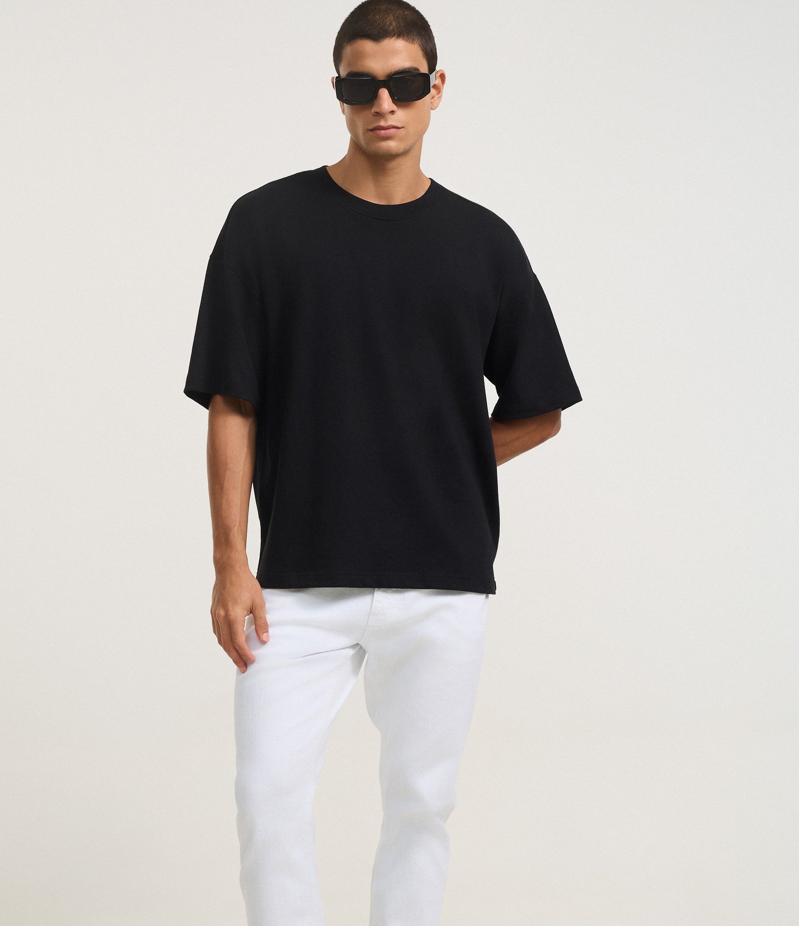 Calça Skinny Cropped em Sarja com Bolsos Branco 4