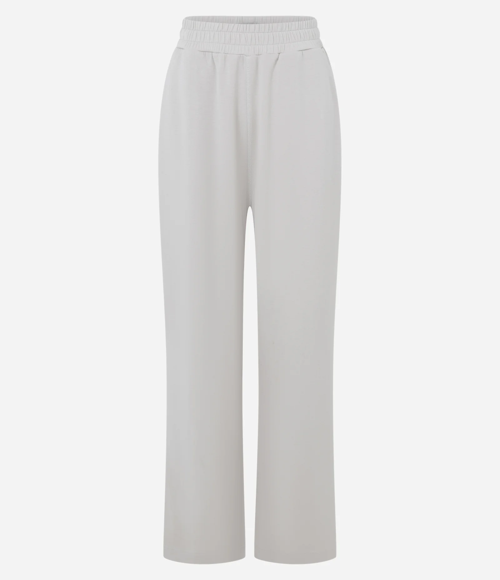 Calça Reta Esportiva em Modal com Trançadeira Cinza Claro 5