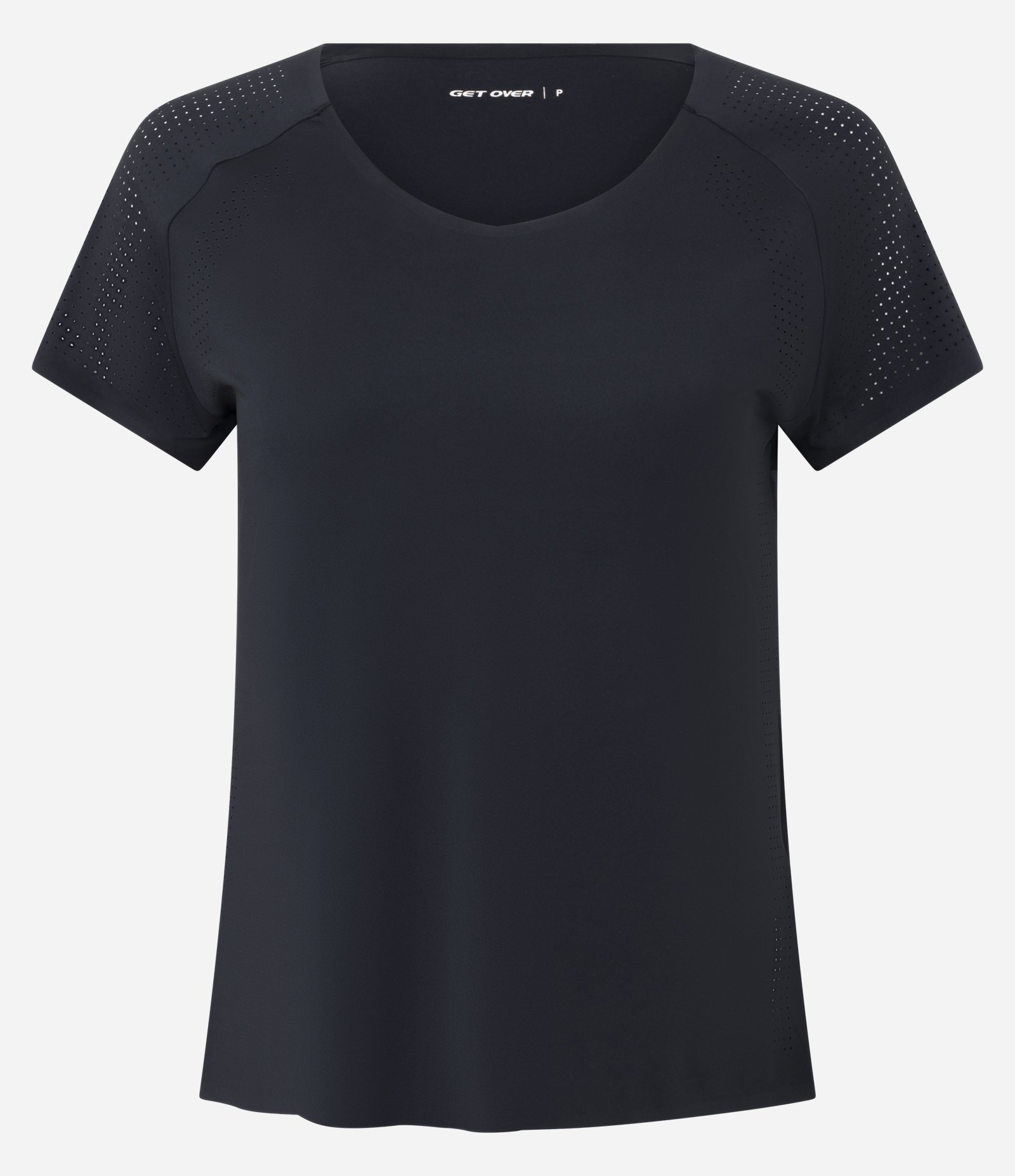 Camiseta Esportiva em Microfibra com Laterais Furadinhas Preto 5