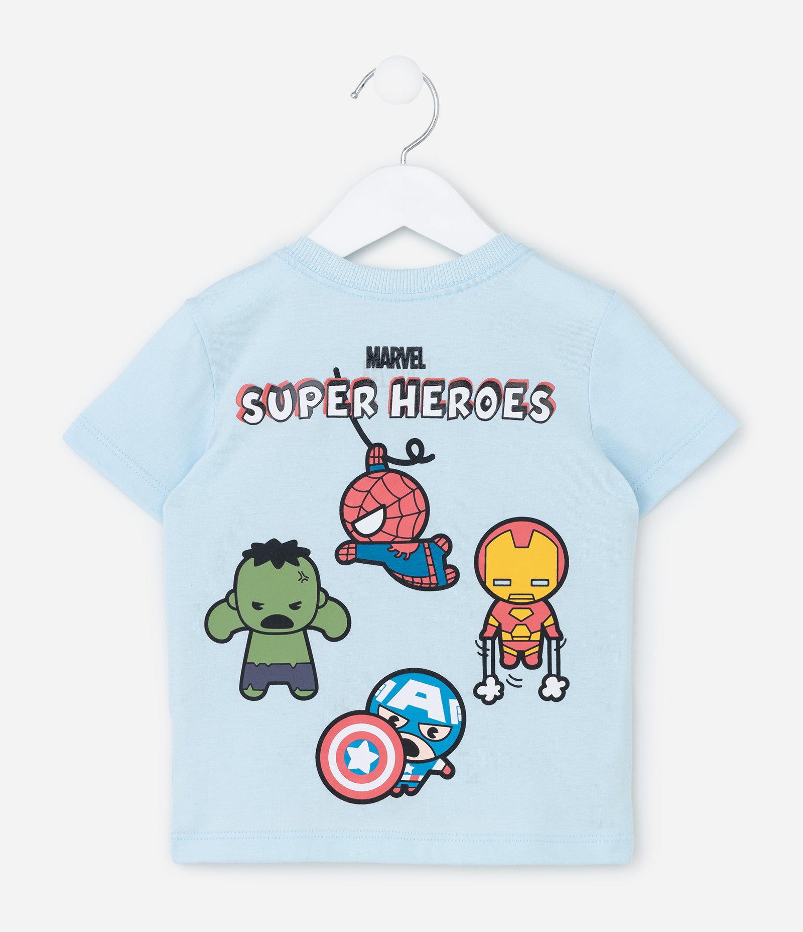 Camiseta Infantil Estampa Frente e Costas Avengers Baby - Tam 1 a 6 Anos Azul 3