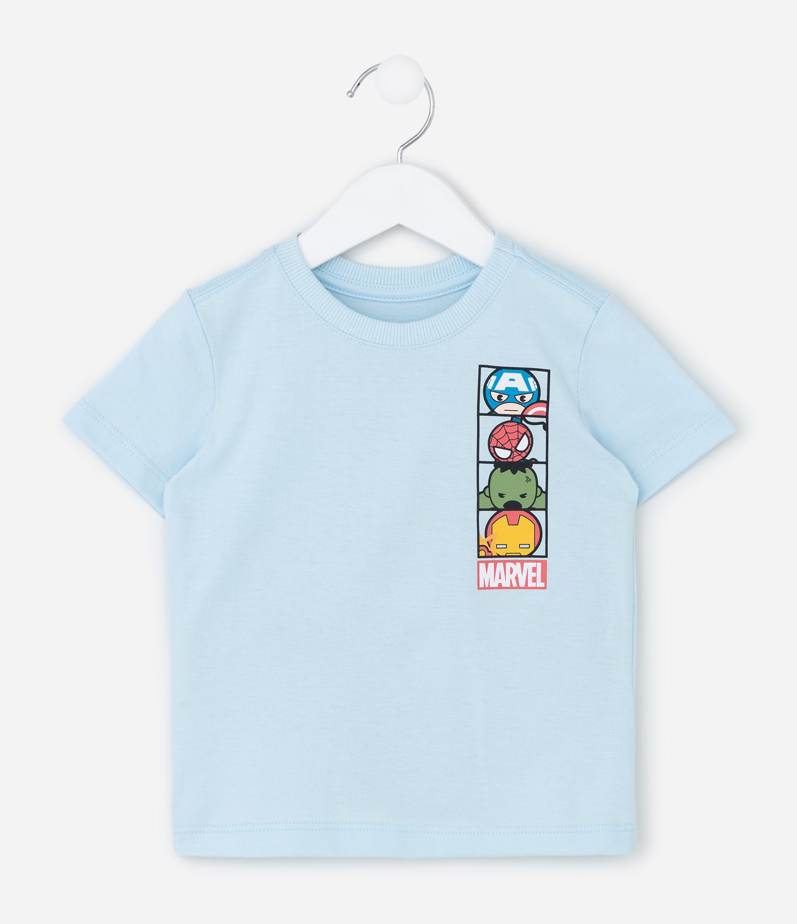 Camiseta Infantil Estampa Frente e Costas Avengers Baby - Tam 1 a 6 Anos Azul 7